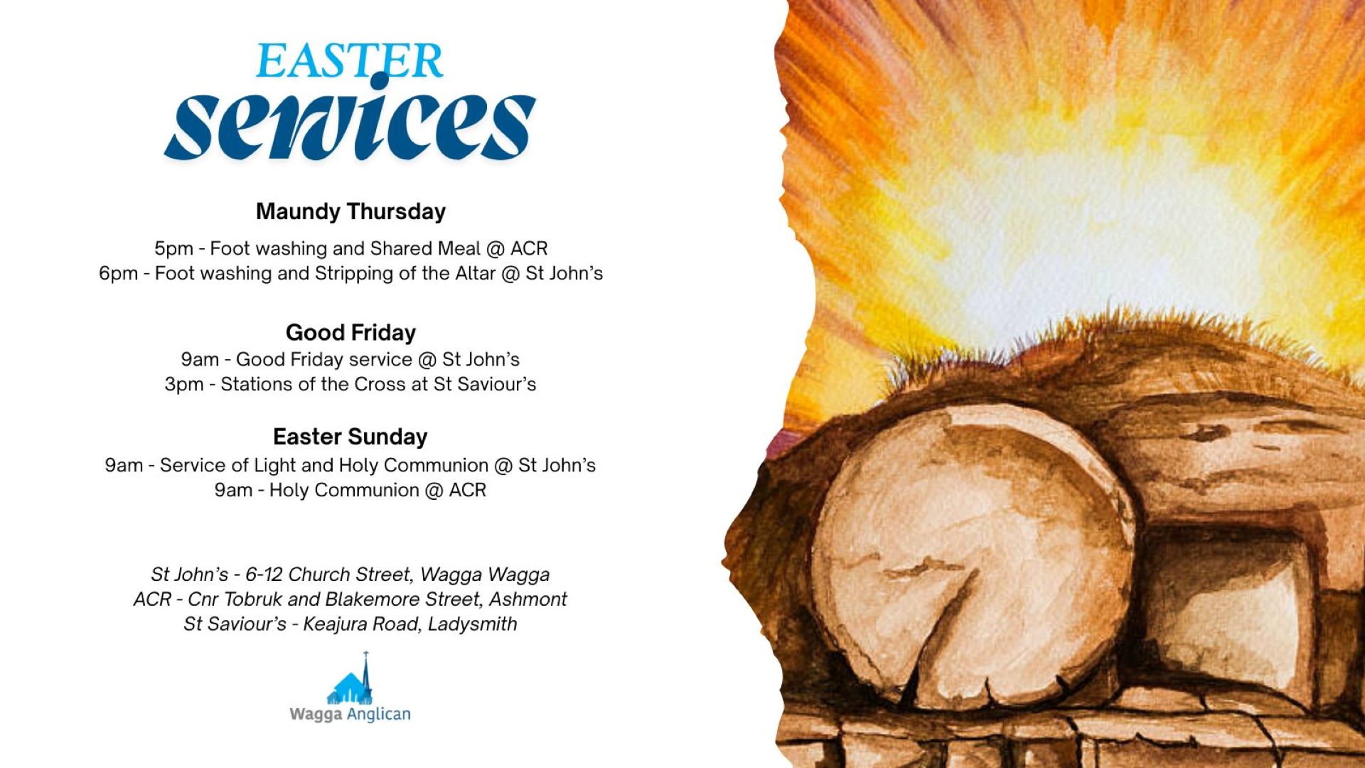 Easter 2026 Service times